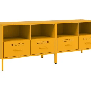 Dundrum Tv-meubelen 2 st 68x39x50,5 cm staal mosterdgeel Dundrum Tv-meubelen 2 st 68x39x50,5 cm staal mosterdgeel