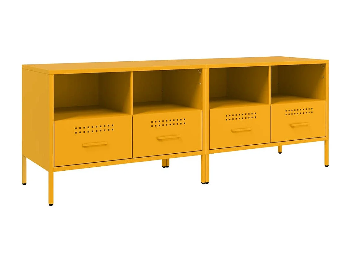 Dundrum Tv-meubelen 2 st 68x39x50,5 cm staal mosterdgeel