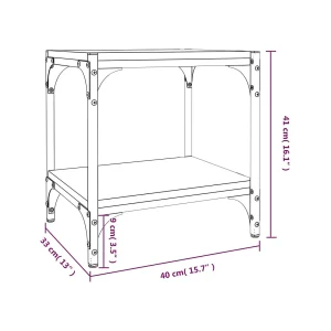 Foster City Tv-meubel 40x33x41 cm bewerkt hout en staal zwart Foster City Tv-meubel 40x33x41 cm bewerkt hout en staal zwart