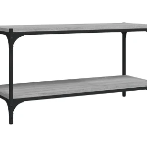 Foster City Tv-meubel 80x33x41 cm bewerkt hout en staal grijs sonoma eiken Foster City Tv-meubel 80x33x41 cm bewerkt hout en staal grijs sonoma eiken