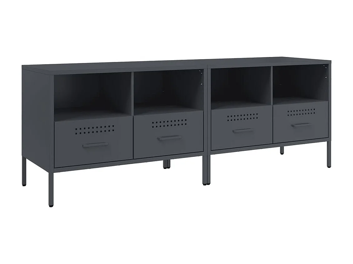 Dundrum Tv-meubelen 2 st 68x39x50,5 cm staal antracietkleurig