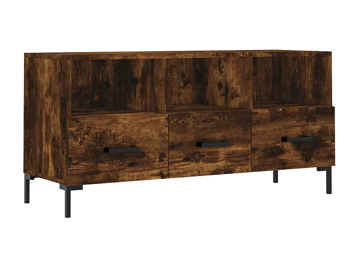 Évreux Tv-meubel 102x36x50 cm bewerkt hout gerookt eikenkleurig