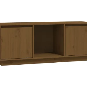 Eldir Tv-meubel 110,5x35x44 cm massief grenenhout honingbruin Eldir Tv-meubel 110,5x35x44 cm massief grenenhout honingbruin
