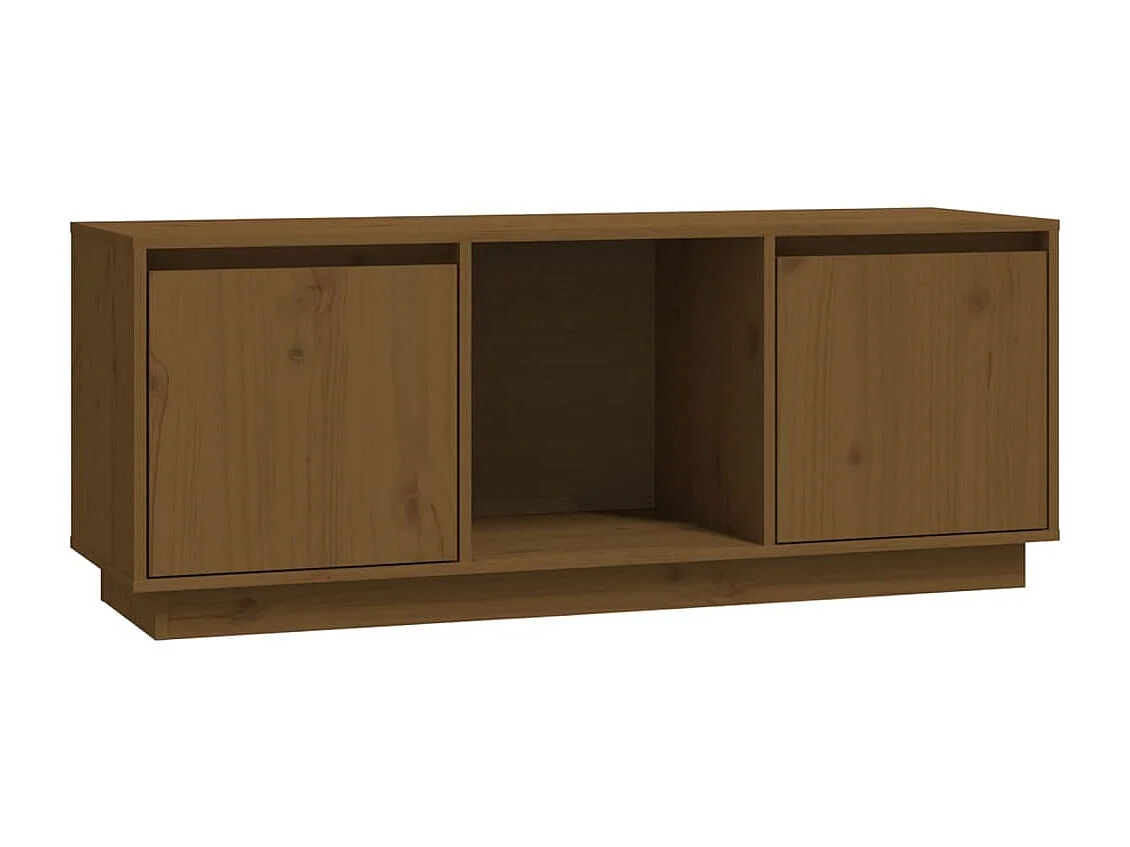 Eldir Tv-meubel 110,5x35x44 cm massief grenenhout honingbruin