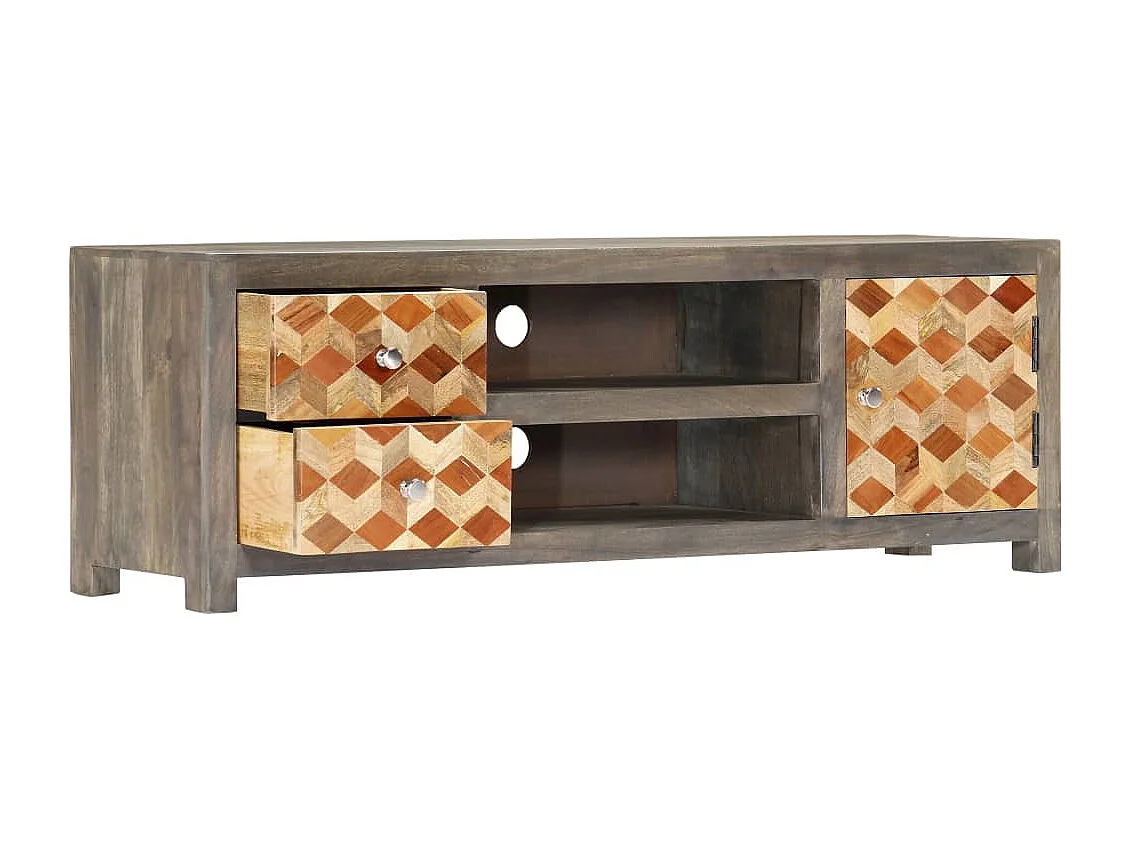 Garden Furniture - Tv-meubel 120x30x40 cm massief mangohout grijs