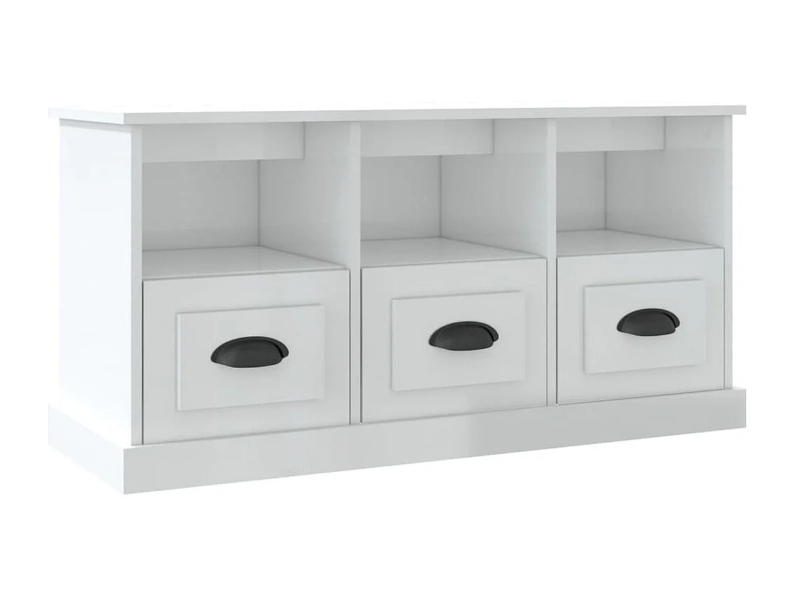Galynra Tv-meubel 100x35x50 cm bewerkt hout hoogglans wit