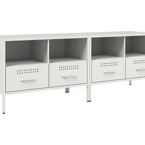 Dundrum Tv-meubelen 2 st 68x39x50,5 cm staal wit Dundrum Tv-meubelen 2 st 68x39x50,5 cm staal wit