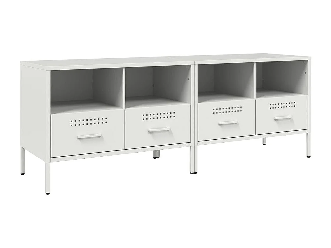 Dundrum Tv-meubelen 2 st 68x39x50,5 cm staal wit