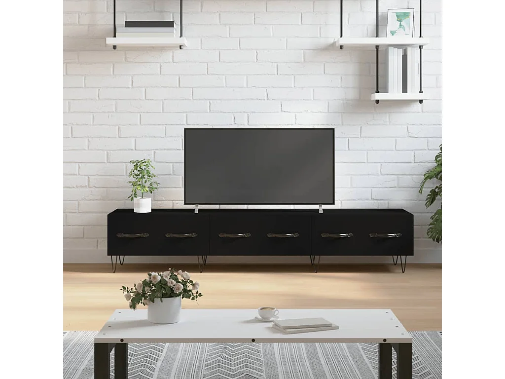 Eilve Tv-meubel 150x36x30 cm bewerkt hout zwart