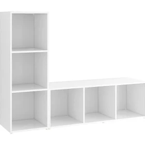 Garden Furniture –  Tv-meubelen 2 st 107x35x37 cm bewerkt hout wit
