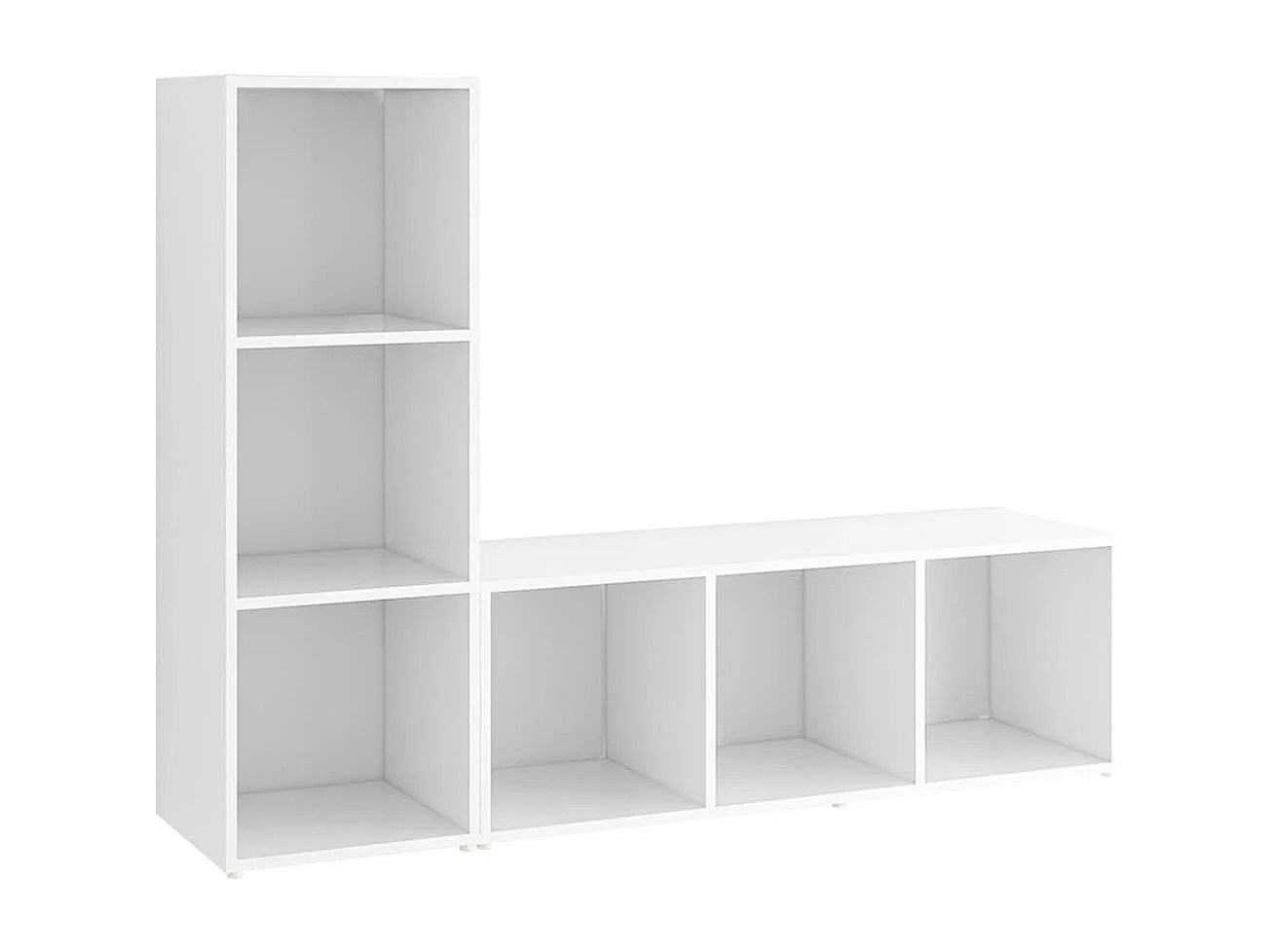 Garden Furniture - Tv-meubelen 2 st 107x35x37 cm bewerkt hout wit
