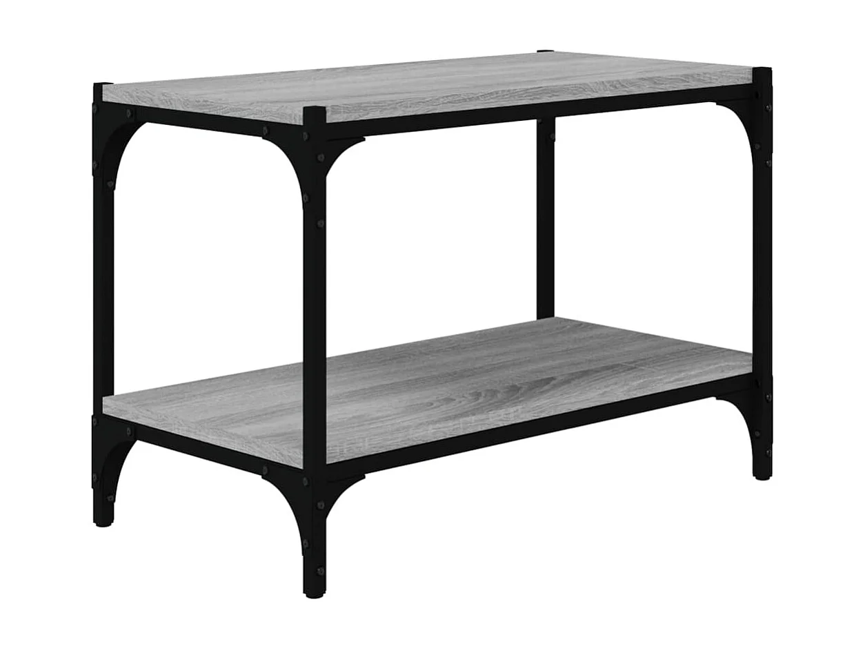 Foster City Tv-meubel 60x33x41 cm bewerkt hout en staal grijs sonoma eiken