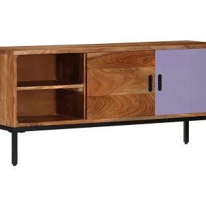 Garden Furniture –  Tv-meubel 110x30x50 cm massief acaciahout honingbruin en grijs