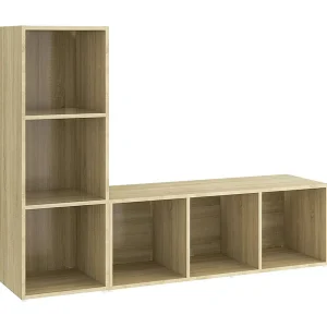 Garden Furniture –  Tv-meubelen 2 st 107x35x37 cm bewerkt hout sonoma eikenkleurig