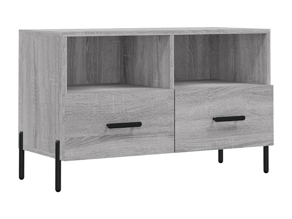 Erasmo Tv-meubel 80x36x50 cm bewerkt hout grijs sonoma eikenkleurig