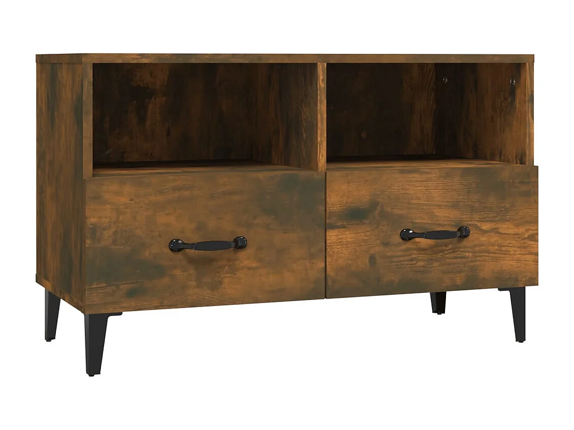 Elben Tv-meubel 80x36x50 cm bewerkt hout gerookt eikenkleurig
