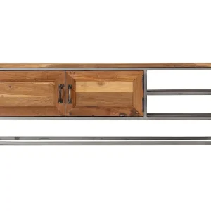 Garden Furniture –  Tv-meubel 120x30x40 cm gerecycled teakhout en staal