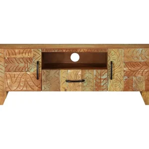 Garden Furniture –  Tv-meubel handgesneden 120x30x40 cm massief gerecycled hout