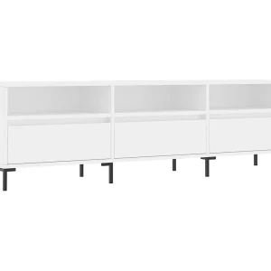 Fem Tv-meubel 150x30x44,5 cm bewerkt hout wit Fem Tv-meubel 150x30x44,5 cm bewerkt hout wit