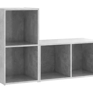 Garden Furniture – Tv-meubelen 2 st 72x35x36,5 cm bewerkt hout betongrijs Garden Furniture – Tv-meubelen 2 st 72x35x36,5 cm bewerkt hout betongrijs