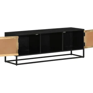 Eustis  Tv-meubel 110x30x40 cm massief ruw mangohout en ijzer