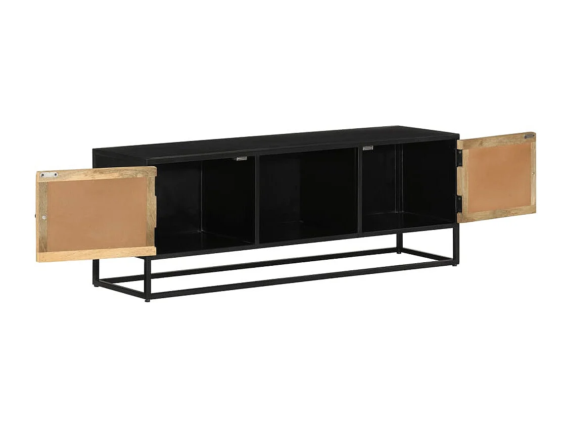 Eustis Tv-meubel 110x30x40 cm massief ruw mangohout en ijzer