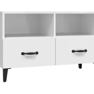 Elben Tv-meubel 80x36x50 cm bewerkt hout hoogglans wit Elben Tv-meubel 80x36x50 cm bewerkt hout hoogglans wit