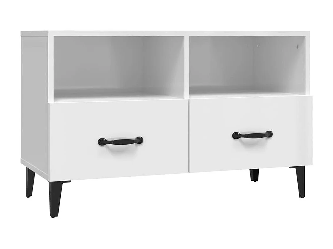 Elben Tv-meubel 80x36x50 cm bewerkt hout hoogglans wit