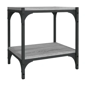 Foster City Tv-meubel 40x33x41 cm bewerkt hout en staal grijs sonoma eiken Foster City Tv-meubel 40x33x41 cm bewerkt hout en staal grijs sonoma eiken