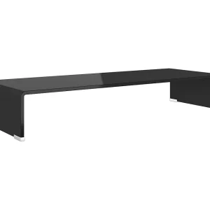 Fall River Tv-meubel/monitorverhoger zwart 80x30x13 cm glas Fall River Tv-meubel/monitorverhoger zwart 80x30x13 cm glas