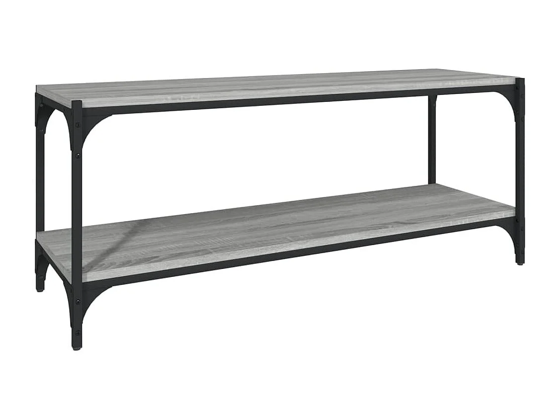 Foster City Tv-meubel 100x33x41 cm bewerkt hout en staal grijs sonoma eiken