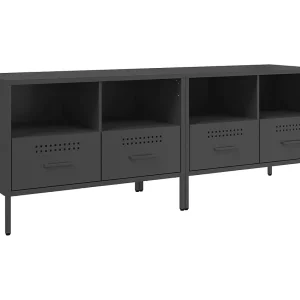 Dundrum Tv-meubelen 2 st 68x39x50,5 cm staal zwart Dundrum Tv-meubelen 2 st 68x39x50,5 cm staal zwart