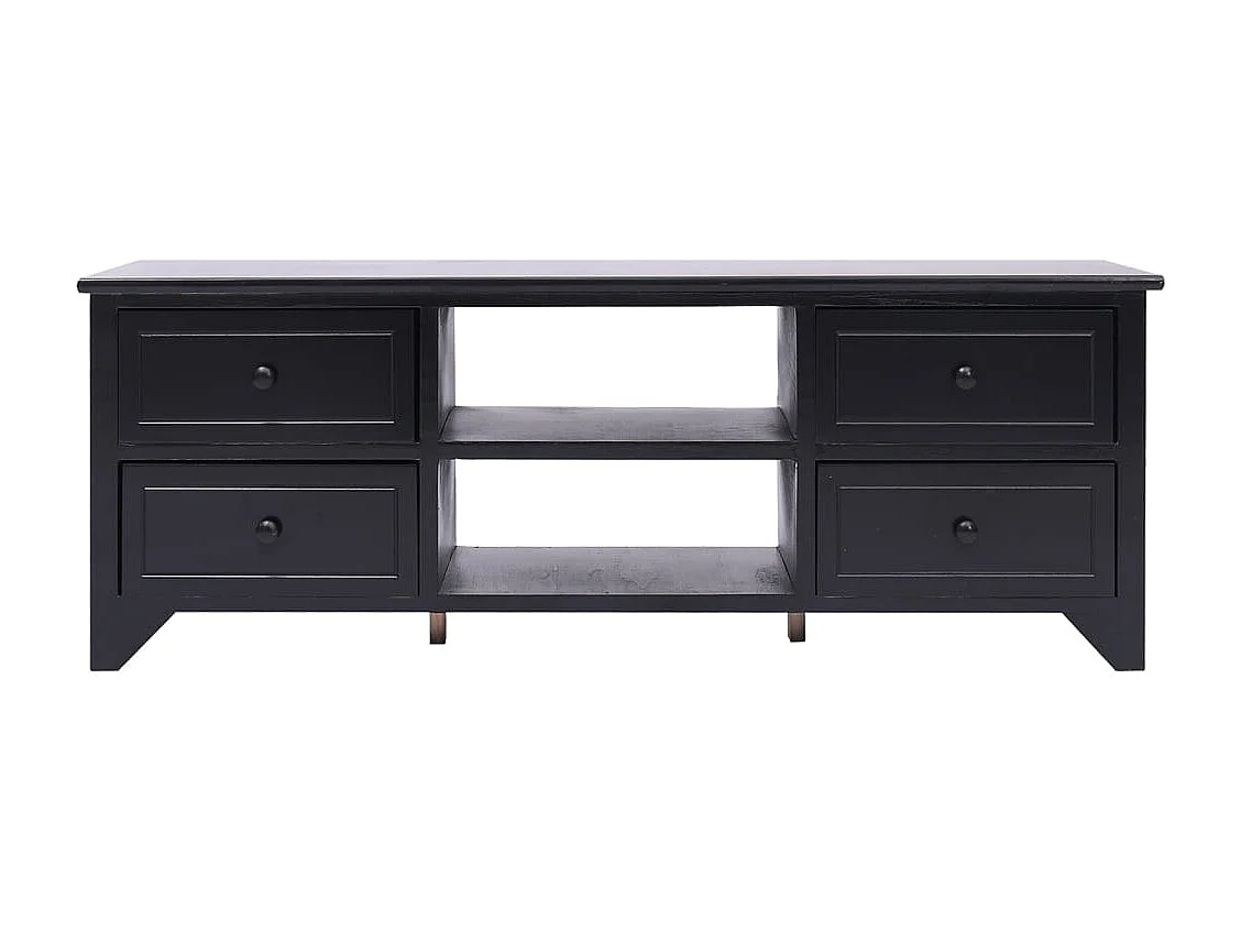 Éric-Paul-Louis Tv-meubel 108x30x40 cm massief paulowniahout zwart