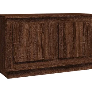 Elendra Tv-meubel 80x35x45 cm bewerkt hout bruin eikenkleur Elendra Tv-meubel 80x35x45 cm bewerkt hout bruin eikenkleur