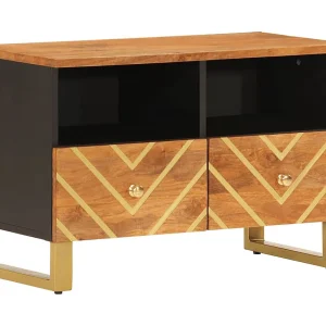 Garden Furniture – Tv-meubel 70×33,5×46 cm massief mangohout bruin en zwart Garden Furniture – Tv-meubel 70×33,5×46 cm massief mangohout bruin en zwart