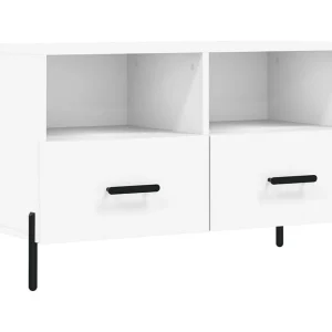 Erasmo Tv-meubel 80x36x50 cm bewerkt hout wit Erasmo Tv-meubel 80x36x50 cm bewerkt hout wit
