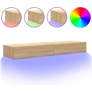Felizia Tv-meubelen 2 st met LED-verlichting 60x35x15,5 cm sonoma eiken Felizia Tv-meubelen 2 st met LED-verlichting 60x35x15,5 cm sonoma eiken