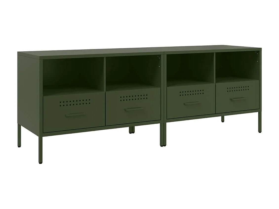 Dundrum Tv-meubelen 2 st 68x39x50,5 cm staal olijfgroen