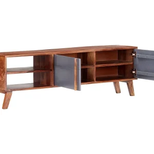 Garden Furniture – Tv-meubel 140x30x45 cm massief hout grijs Garden Furniture – Tv-meubel 140x30x45 cm massief hout grijs