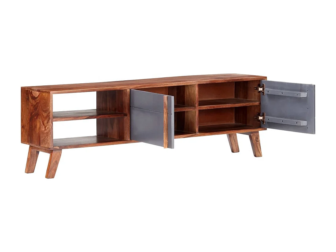 Garden Furniture - Tv-meubel 140x30x45 cm massief hout grijs