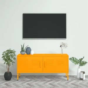 Drøbak  Tv-meubel 105x35x50 cm staal mosterdgeel