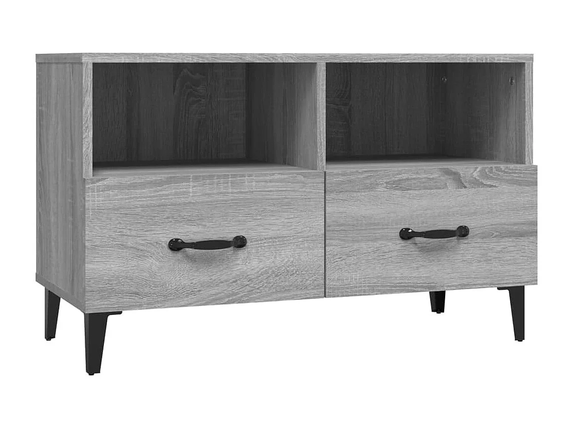 Elben Tv-meubel 80x36x50 cm bewerkt hout grijs sonoma eikenkleurig