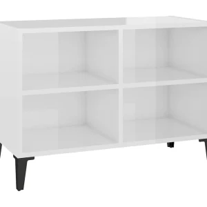Eadestown  Tv-meubel met metalen poten 69,5x30x50 cm hoogglans wit
