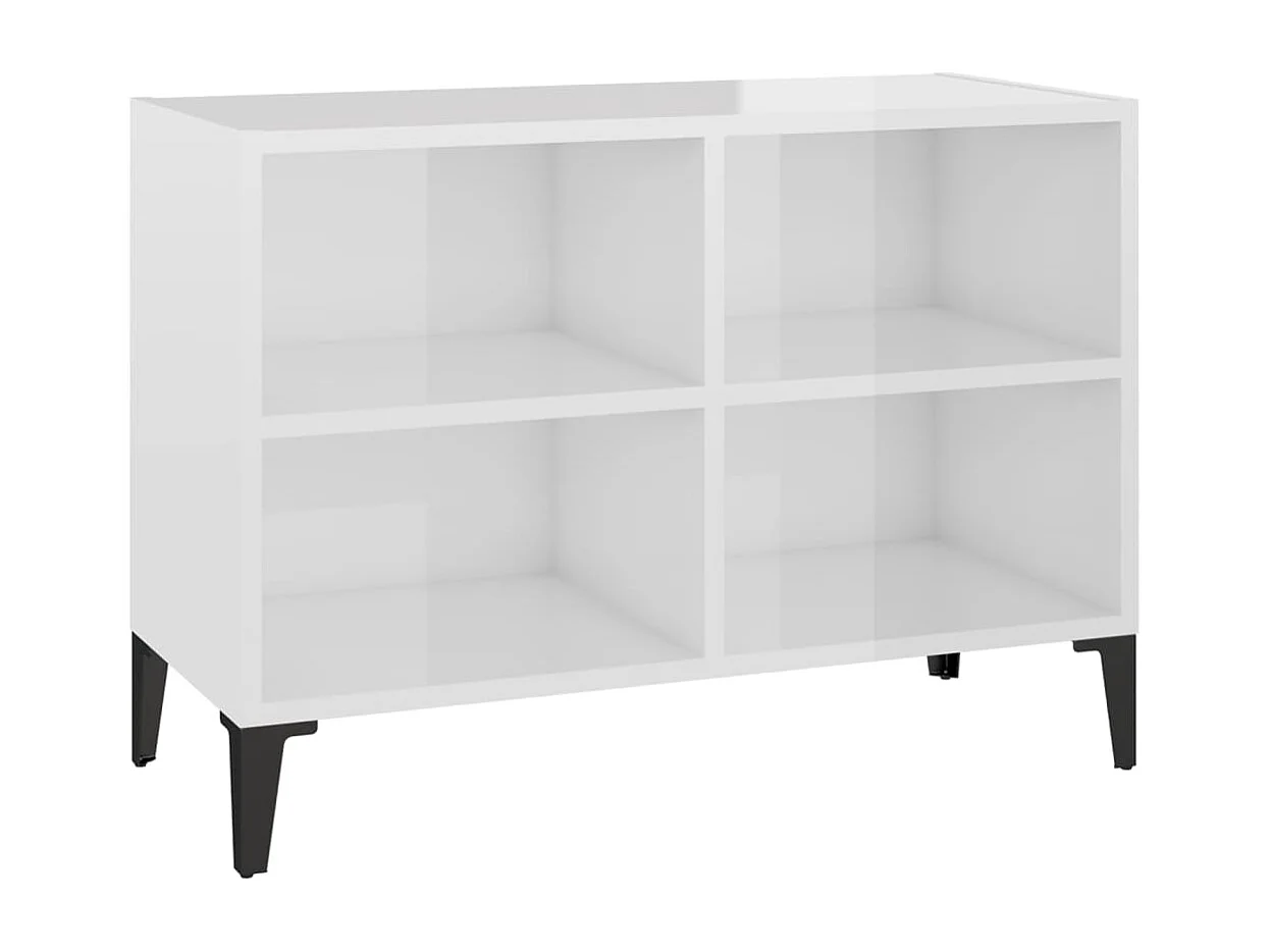 Eadestown Tv-meubel met metalen poten 69,5x30x50 cm hoogglans wit