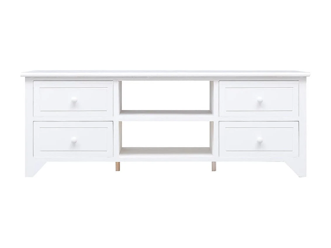 Éric-Paul-Louis Tv-meubel 108x30x40 cm massief paulowniahout wit