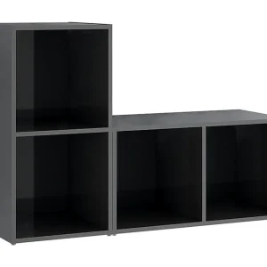 Garden Furniture – Tv-meubelen 2 st 72x35x36,5 cm bewerkt hout hoogglans grijs Garden Furniture – Tv-meubelen 2 st 72x35x36,5 cm bewerkt hout hoogglans grijs