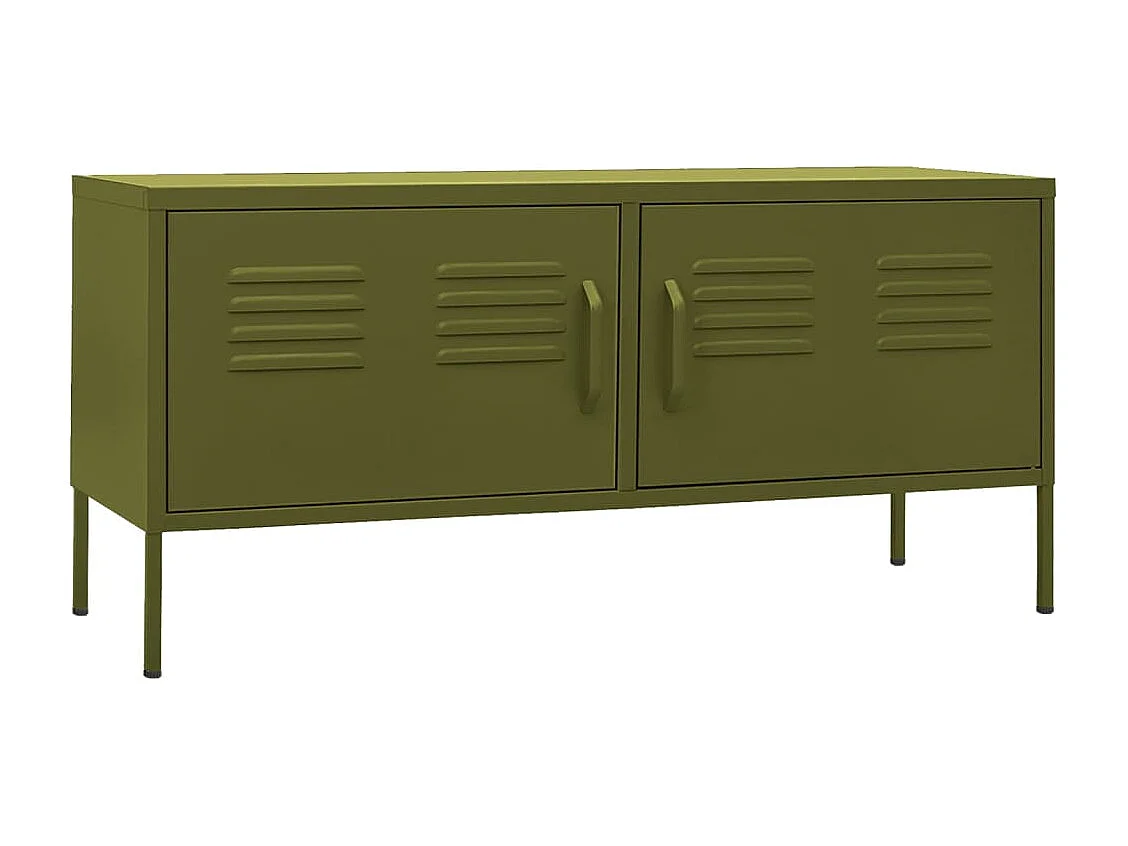 Drøbak Tv-meubel 105x35x50 cm staal olijfgroen