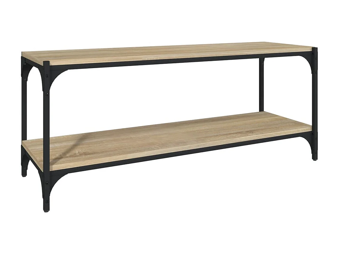 Foster City Tv-meubel 100x33x41 cm bewerkt hout en staal sonoma eikenkleur