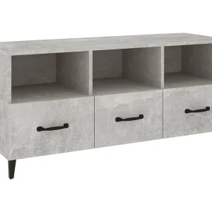 Firuz Tv-meubel 102x35x50 cm bewerkt hout betongrijs Firuz Tv-meubel 102x35x50 cm bewerkt hout betongrijs