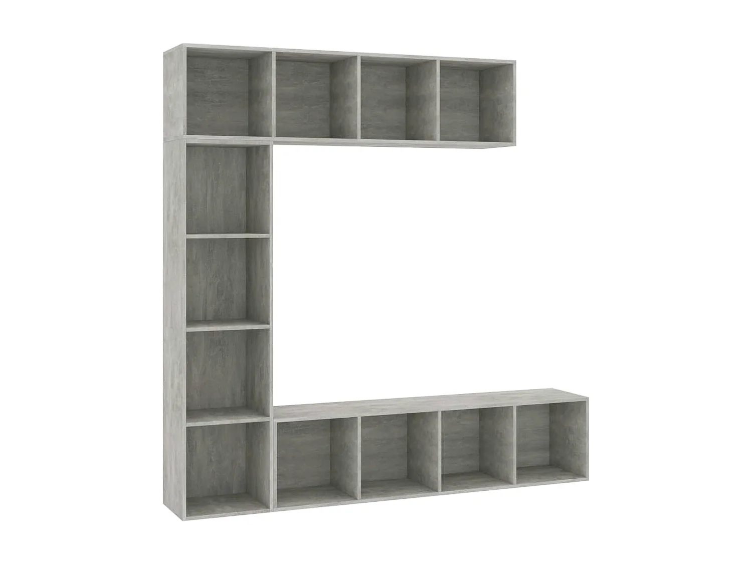 Elida 3-delige Boekenkast-/tv-meubelset 180x30x180 cm betongrijs